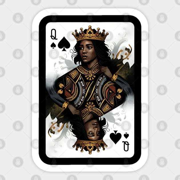 Black Queen of Spades 2 Sticker by UrbanLifeApparel